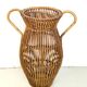 Vintage Wicker and Bamboo Amphora Umbrella Stand , Italy