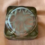 Glass and silver ashtray