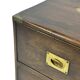 Vintage set of wooden bedside tables in military campaign style design