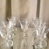 Suite of 7 glasses with cooked wine or port crystal st louis model jersey
