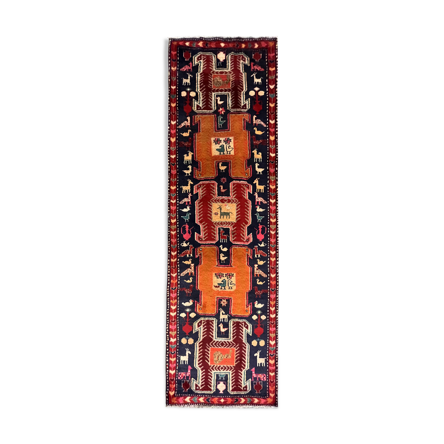 Lankaran persian runner rug handwoven traditional wool area rug - 89x285cm