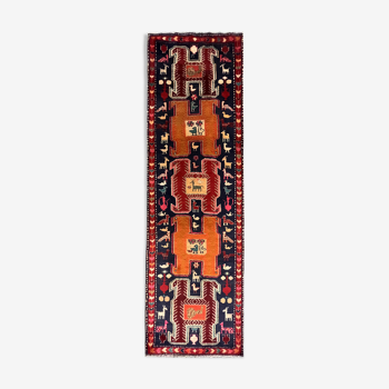 Lankaran persian runner rug handwoven traditional wool area rug - 89x285cm