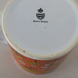 3 Mugs thick porcelain handle 1970 orange flowers Waechtersbach Germany