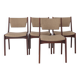 Set of 4 Vintage Teak Chairs | 1960s-70s Mid-Century Modern Seating | Wide