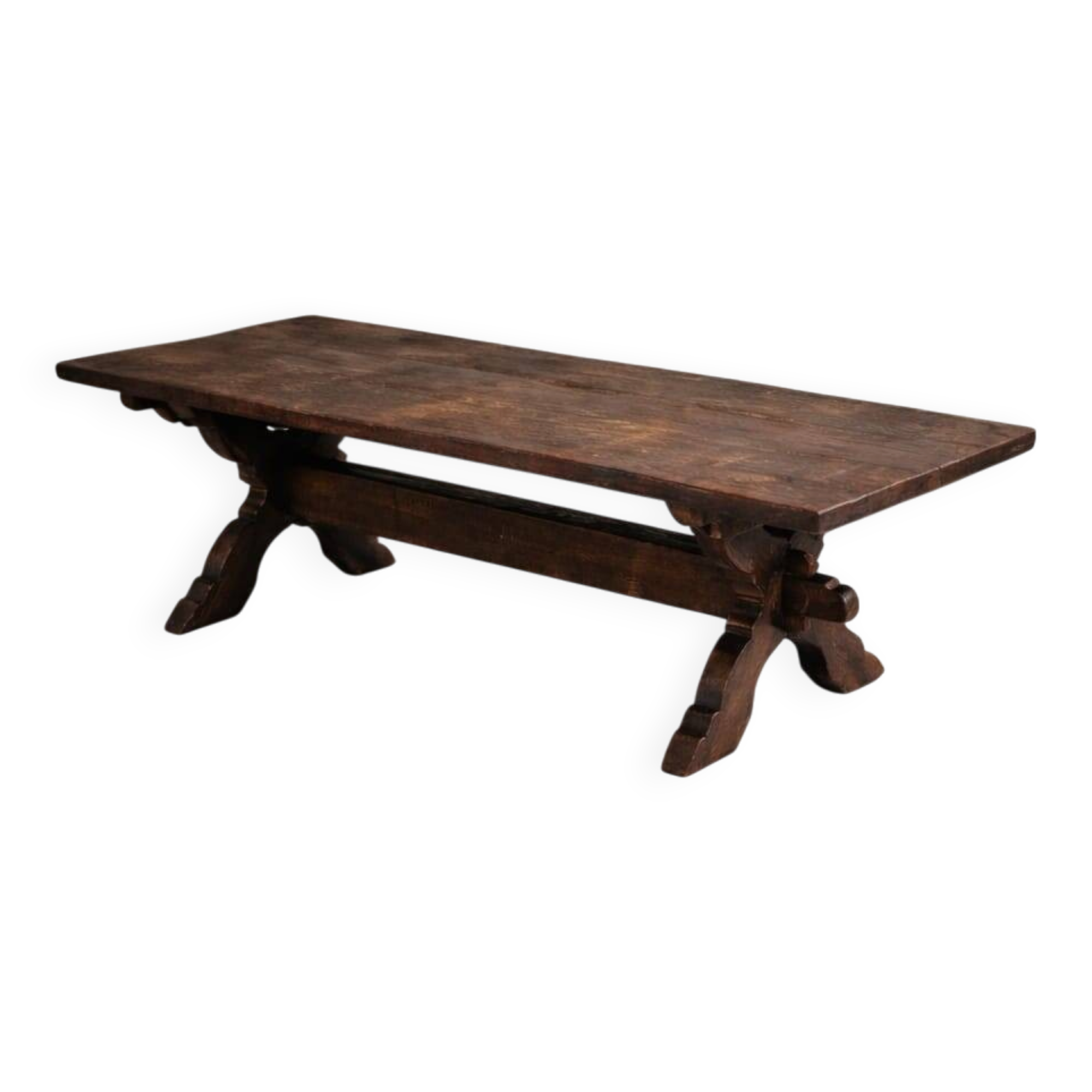 Table basse en chêne antique néerlandais, années 1800