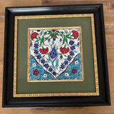 Hand painted Iznik ceramic frame from Türkiye