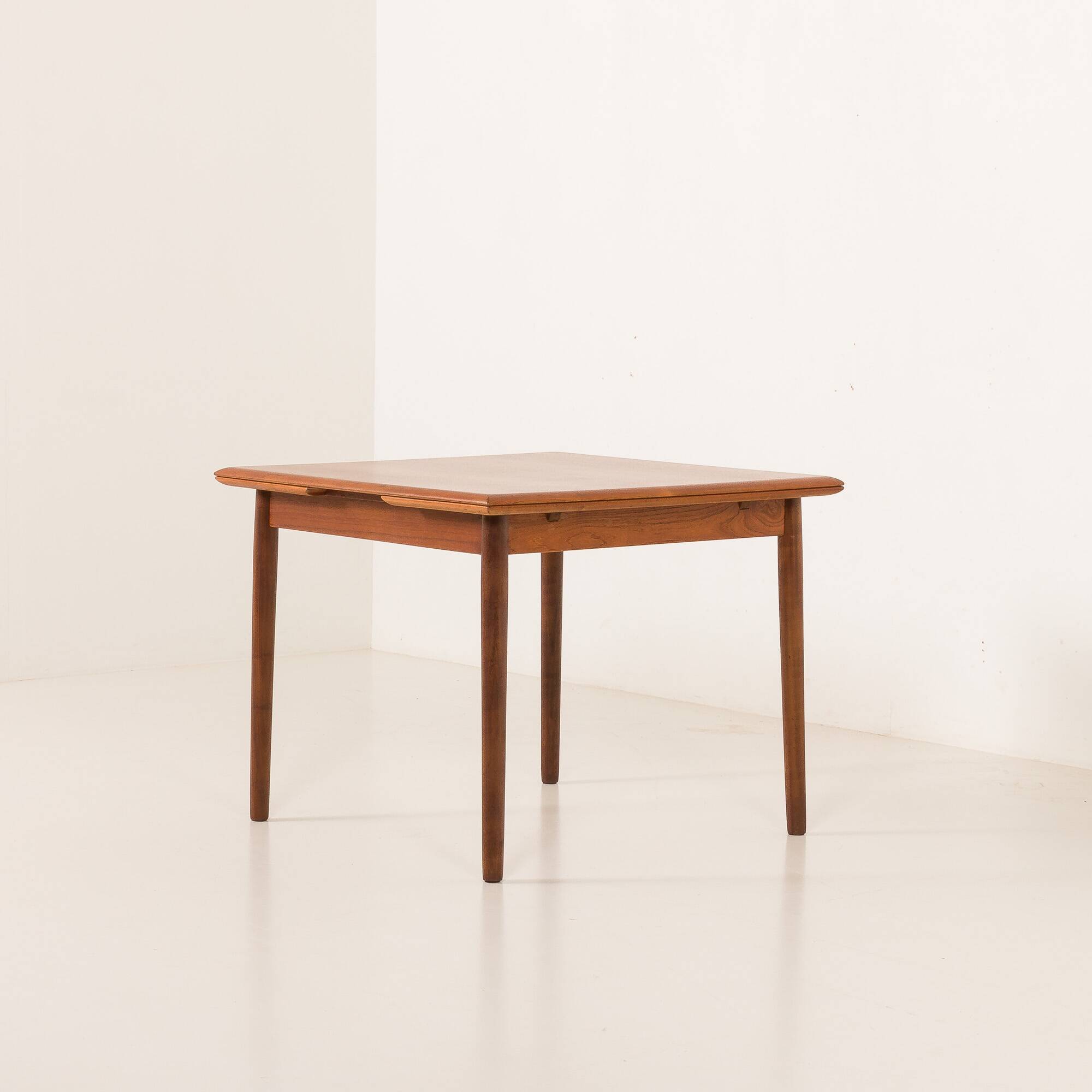 Small Danish square teak dining table with extensions, 1960s