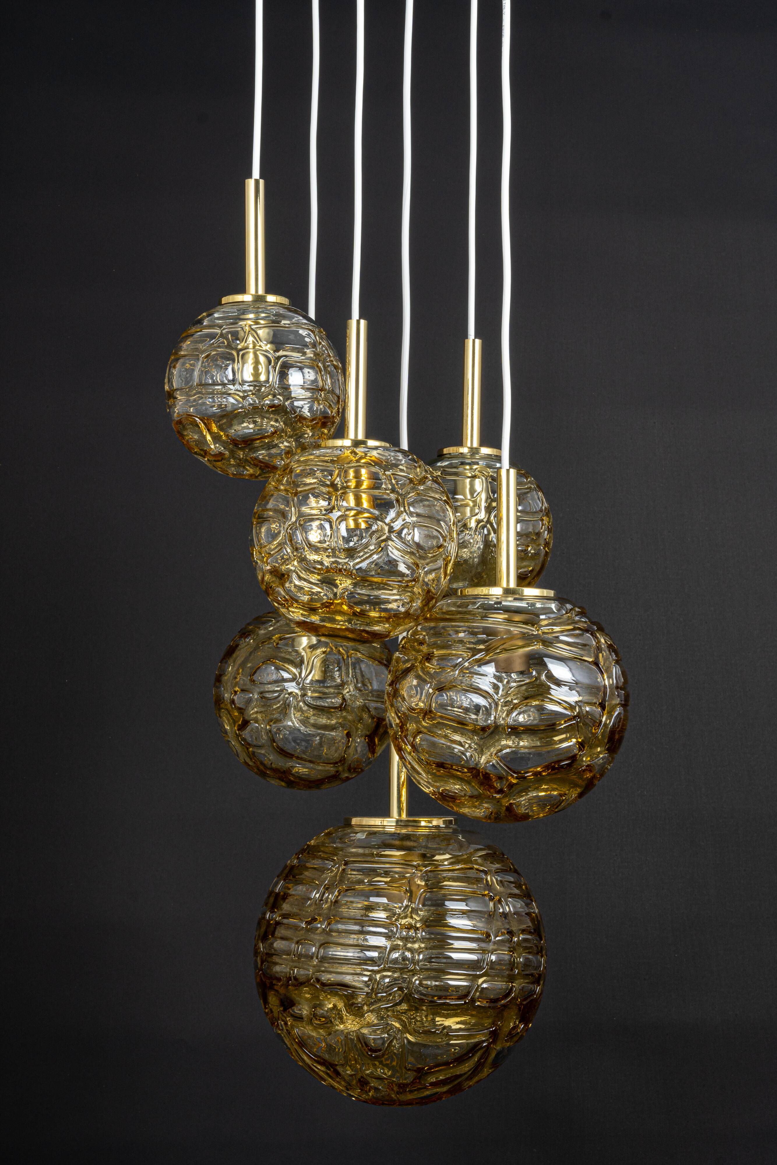 Grand cascading chandelier in Murano glass by Doria, Germany, 1970s.