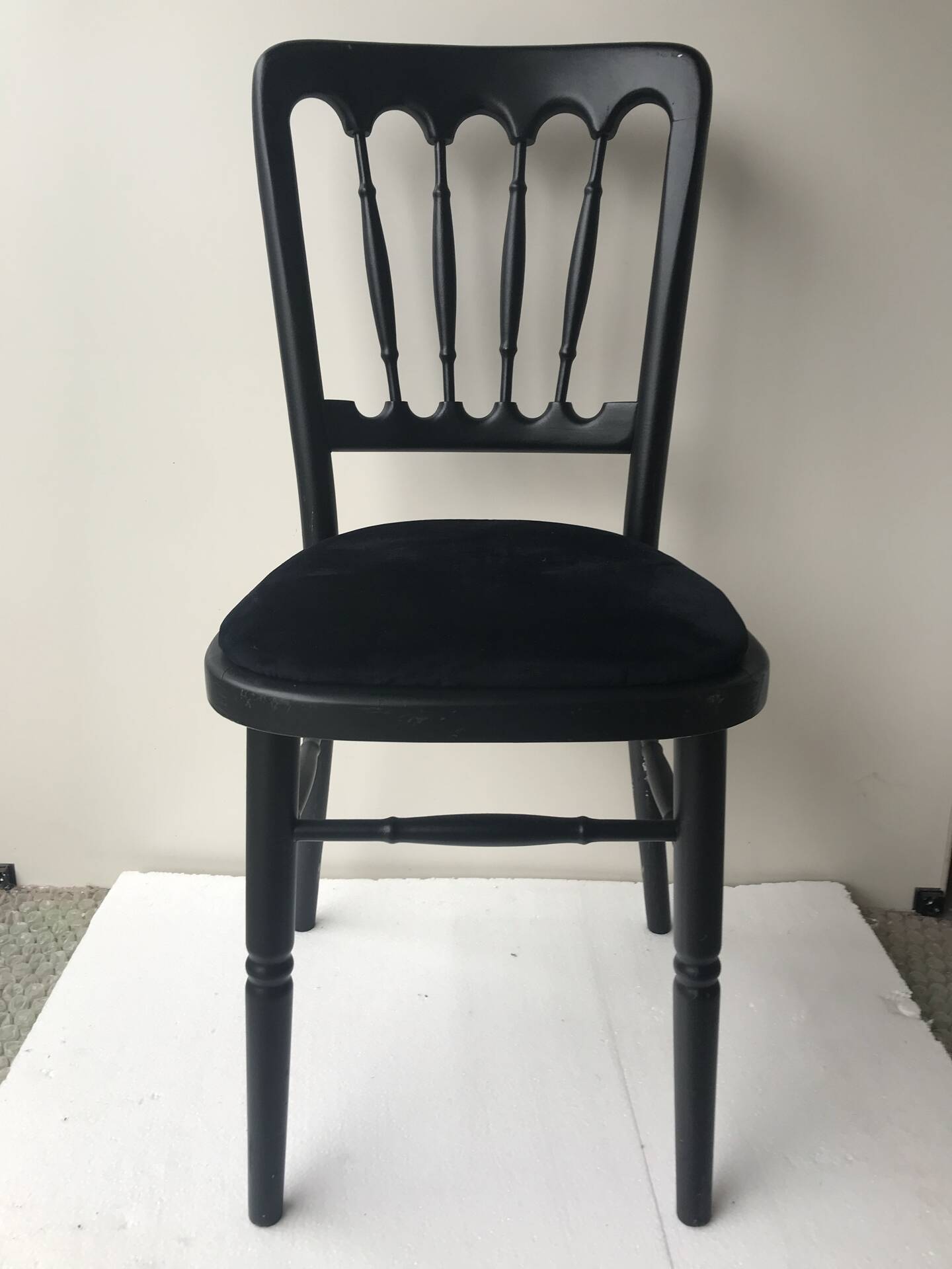 Chaises Napoléon en bois massif et velours
