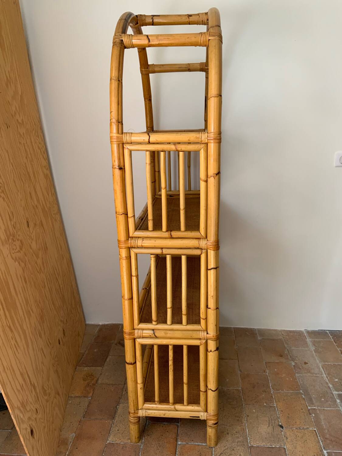 Large rattan shelf