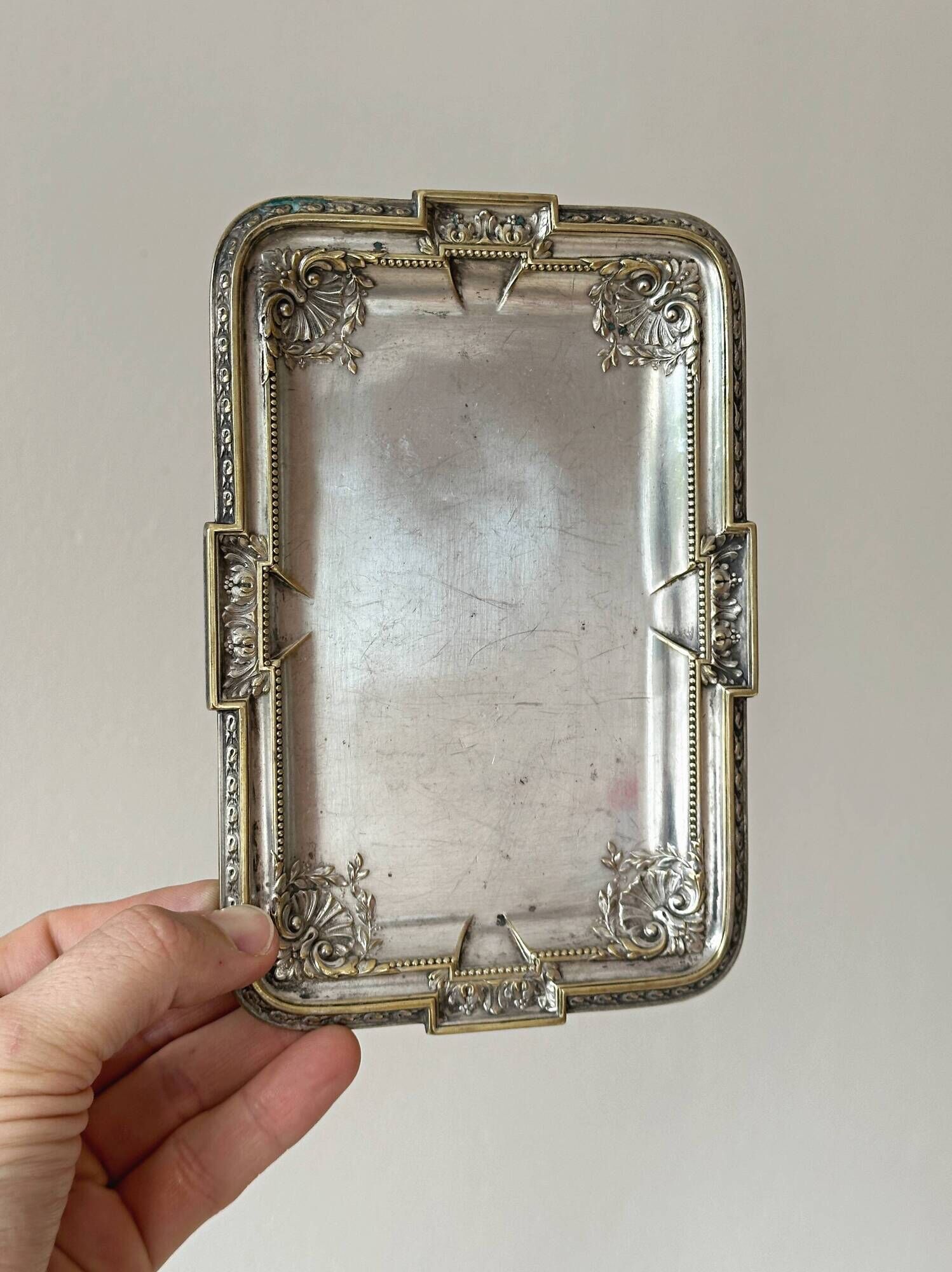Small antique silver tray