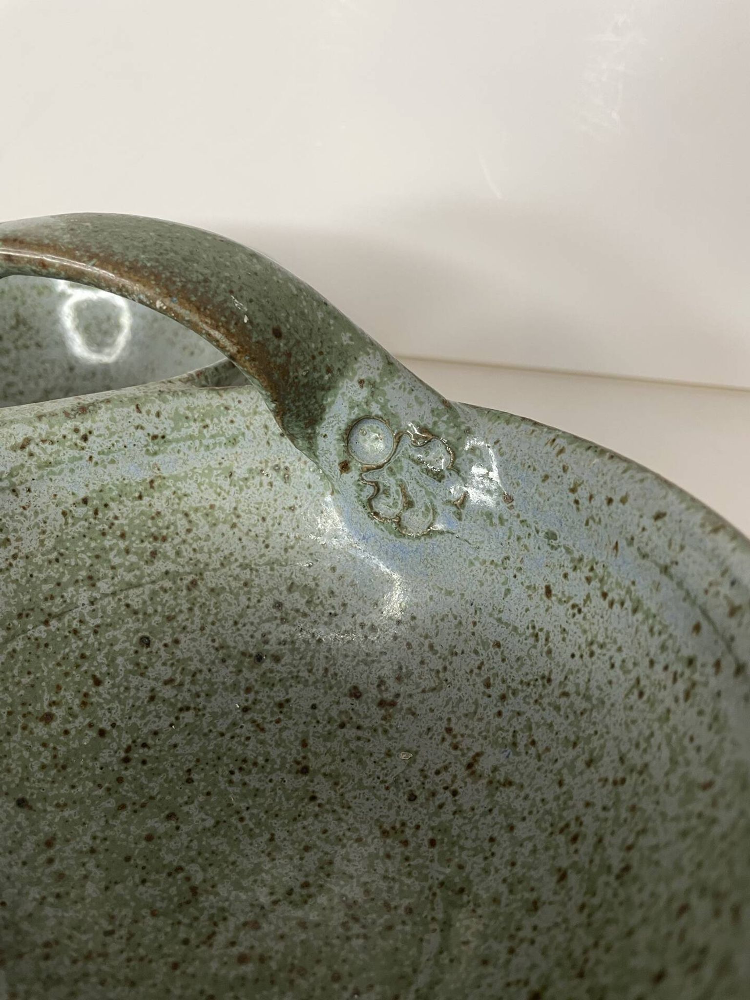 Green ceramic serving dish