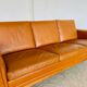 Mid-century vintage Danish 3-person sofa in cognac leather by Nili Stoppmøbler