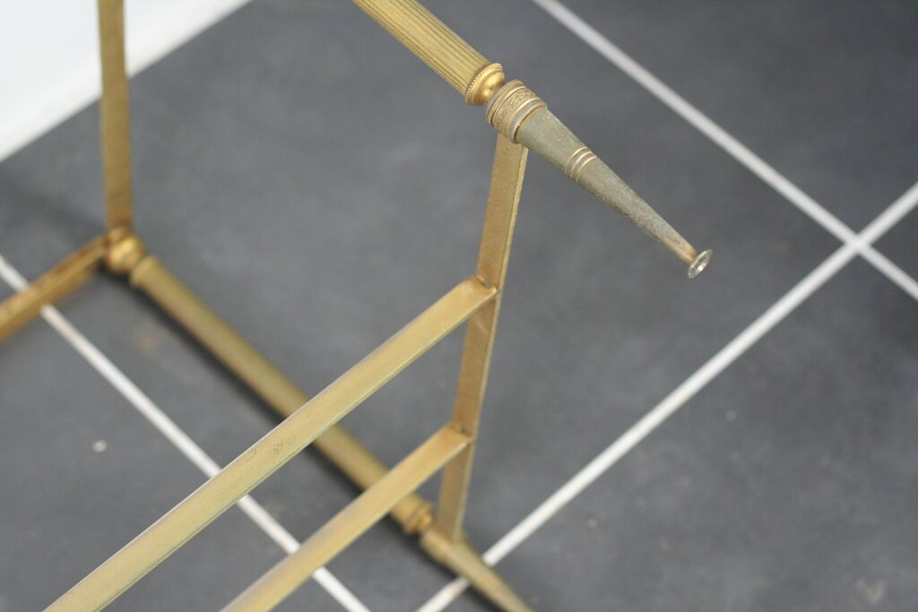 Green marble coffee table and vintage brass gold metal 60