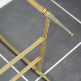 Green marble coffee table and vintage brass gold metal 60