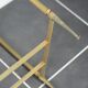 Table basse marbre vert et métal doré laiton vintage 60