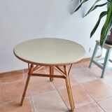 Vintage Rattan Round Table 60'