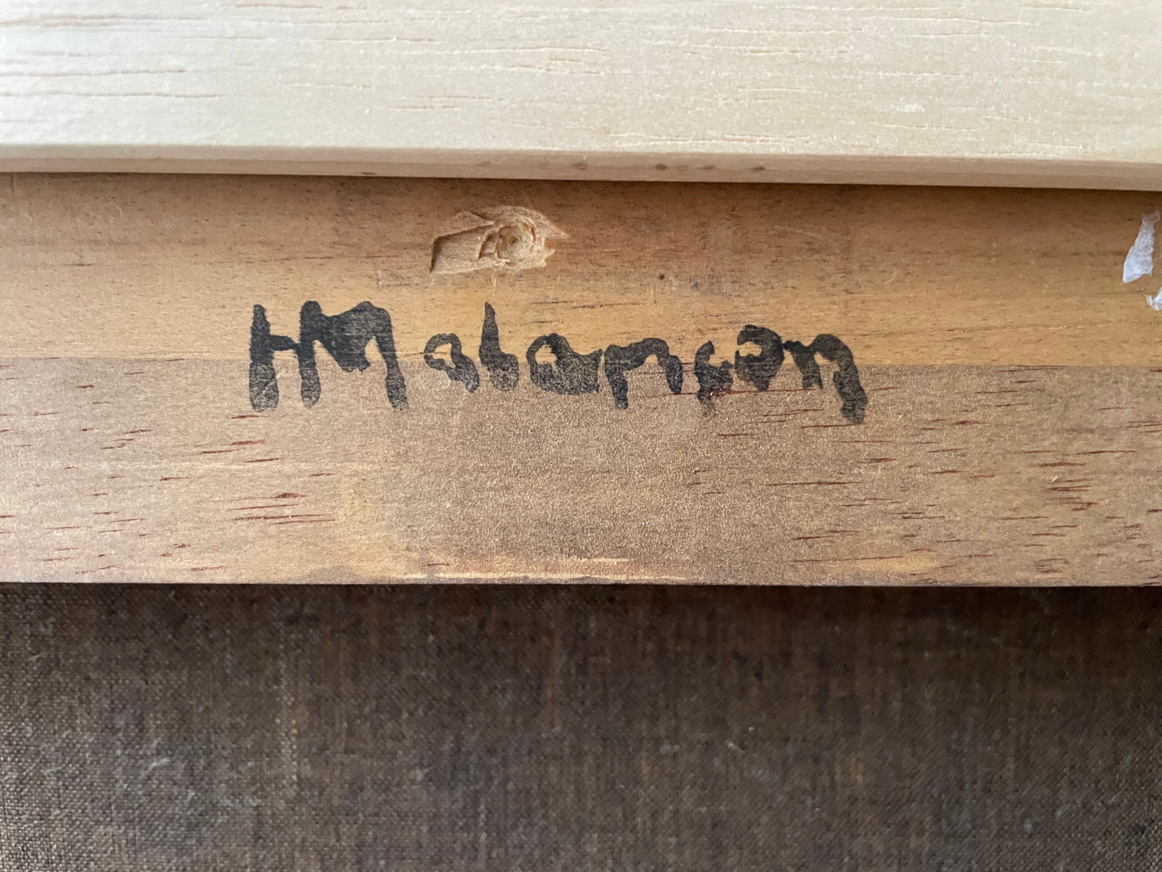 Old painting by Henri Malençon les Cyclamens circa 1940