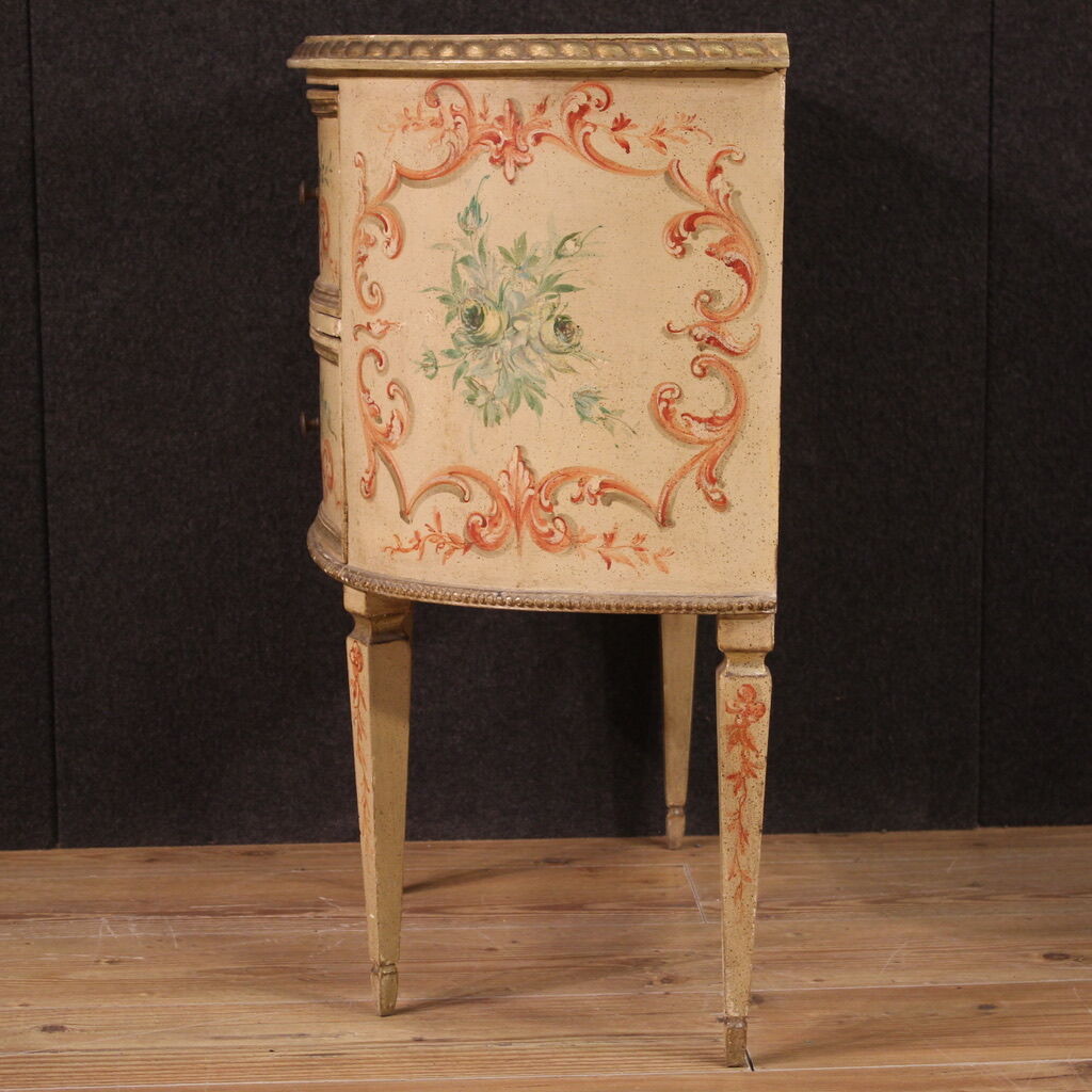 Half-moon commode in painted wood from the 60s
