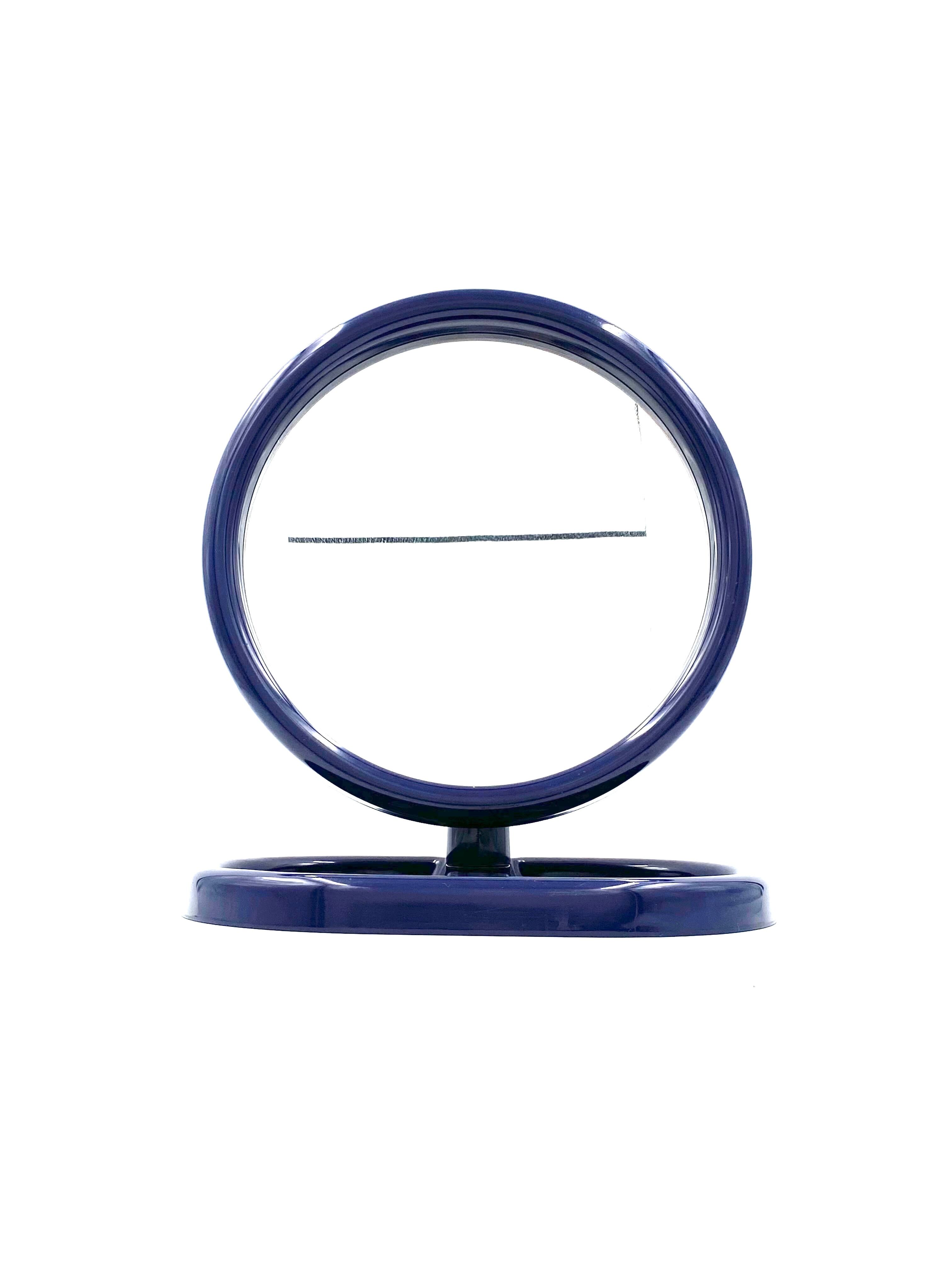 Olaf von Bohr, Blue Table Mirror, Gedy Italy, ca. 1970