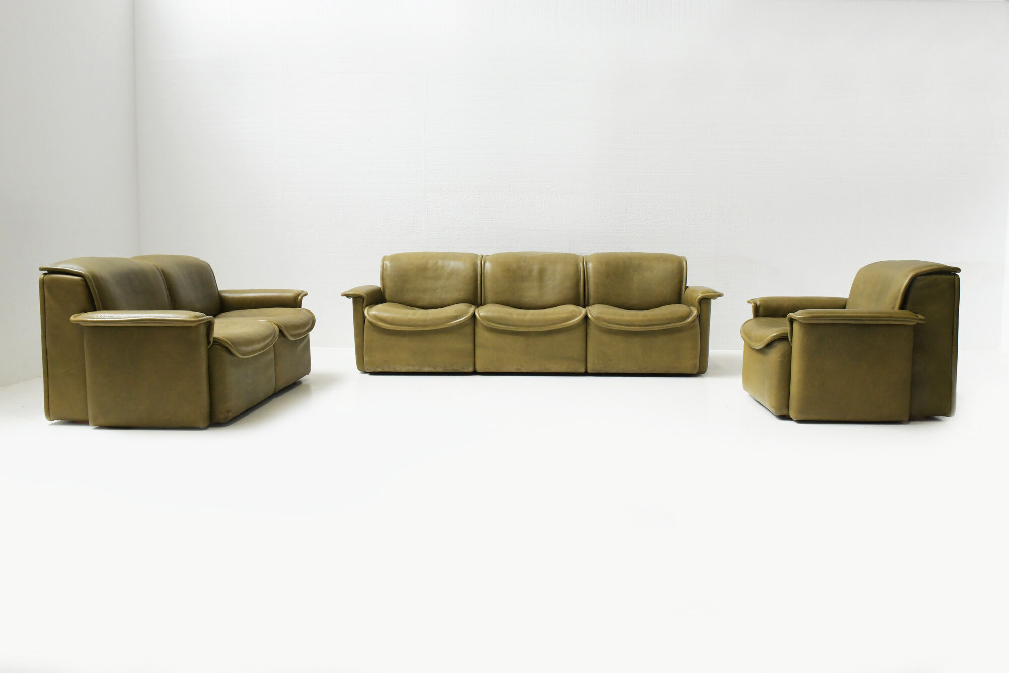 DS-12 modular vintage set in green leather by Team de Sede for De Sede Swiss