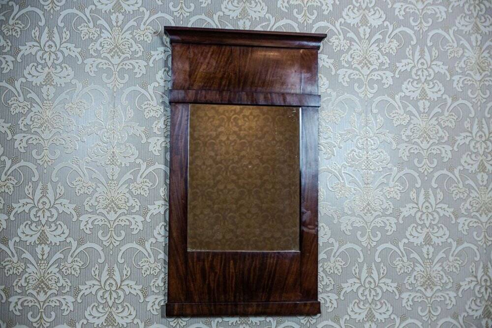 19th-Century Biedermeier Pier Glass in Dark Brown Mahogany Frame, 1890s