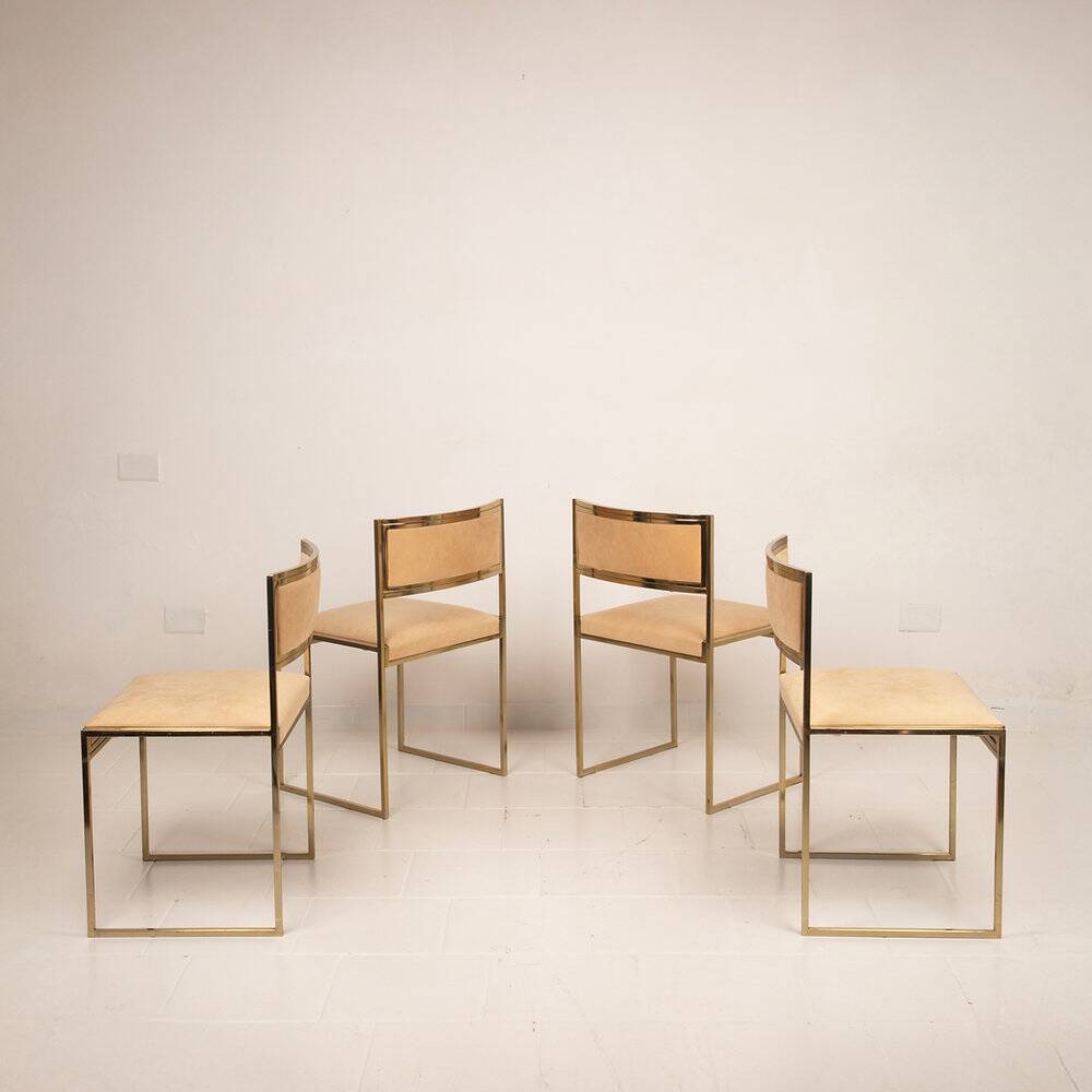 SQ-AL chairs by Willy Rizzo for Maison Willy Rizzo – brass version 1970