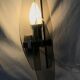 Marrron and steel smoked glass wall sconce