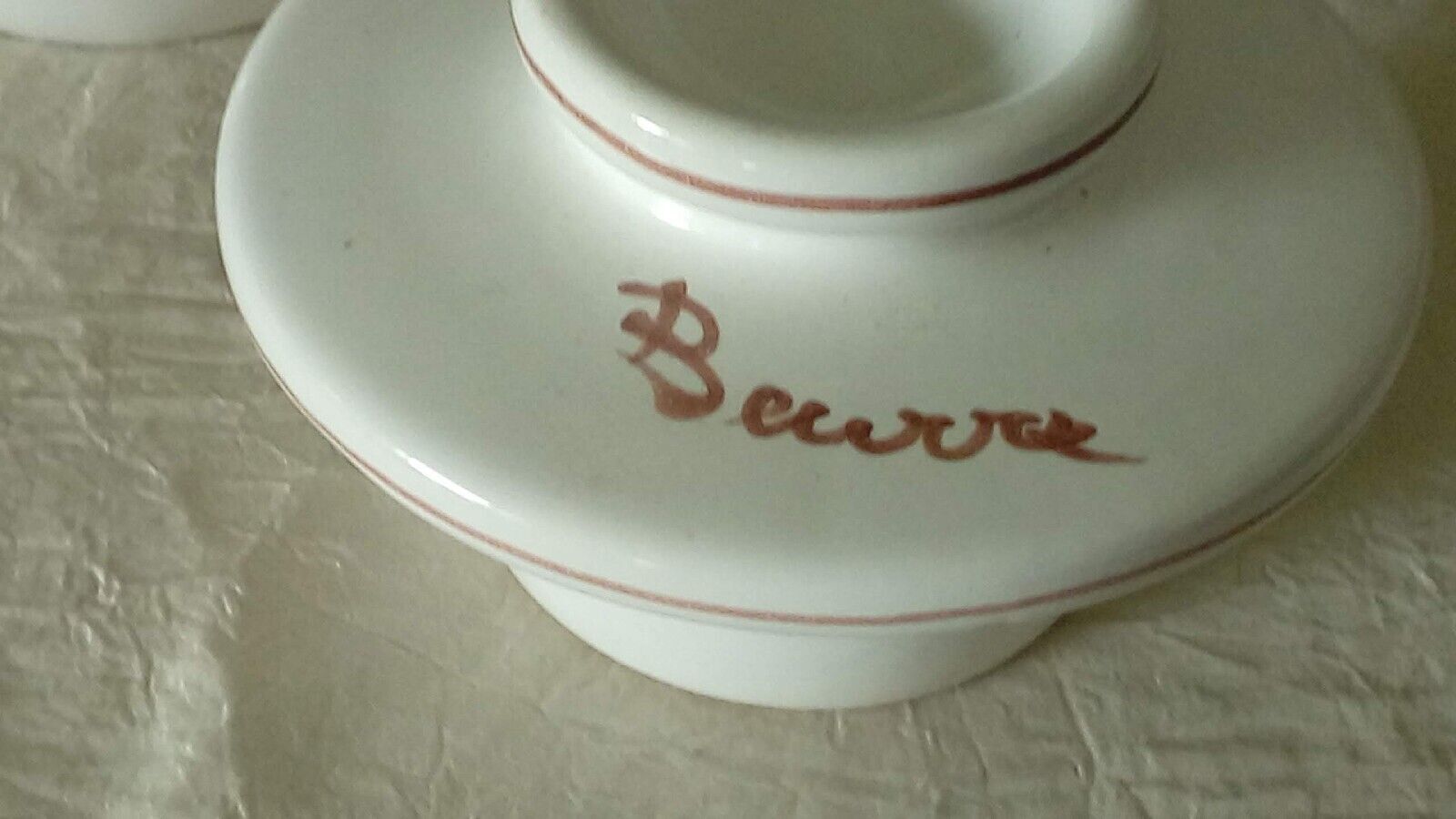 Earthenware water butter dish with vintage Italian floral decor