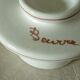 Earthenware water butter dish with vintage Italian floral decor