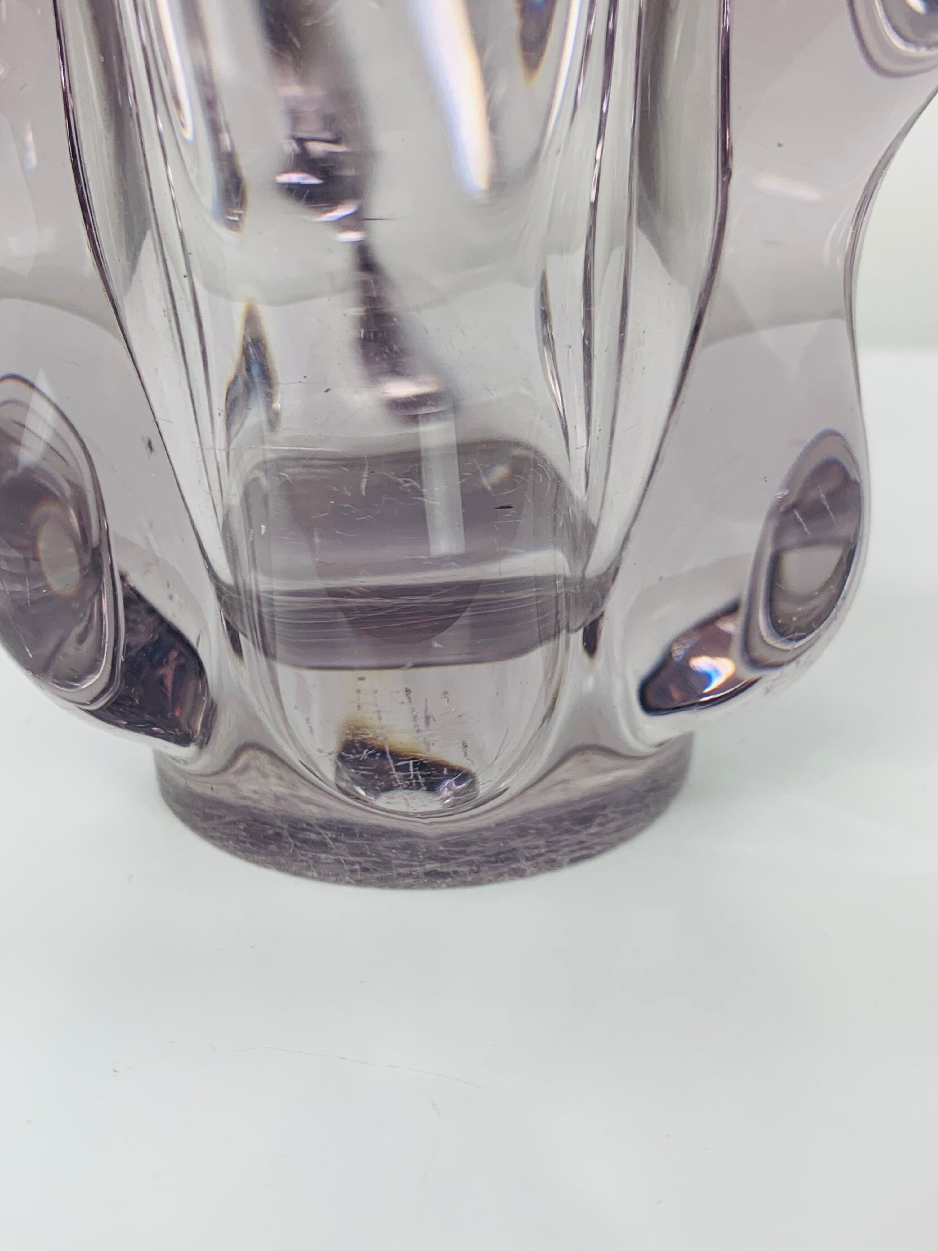 Giraffe vase in Art Vannes crystal, 1950, vintage