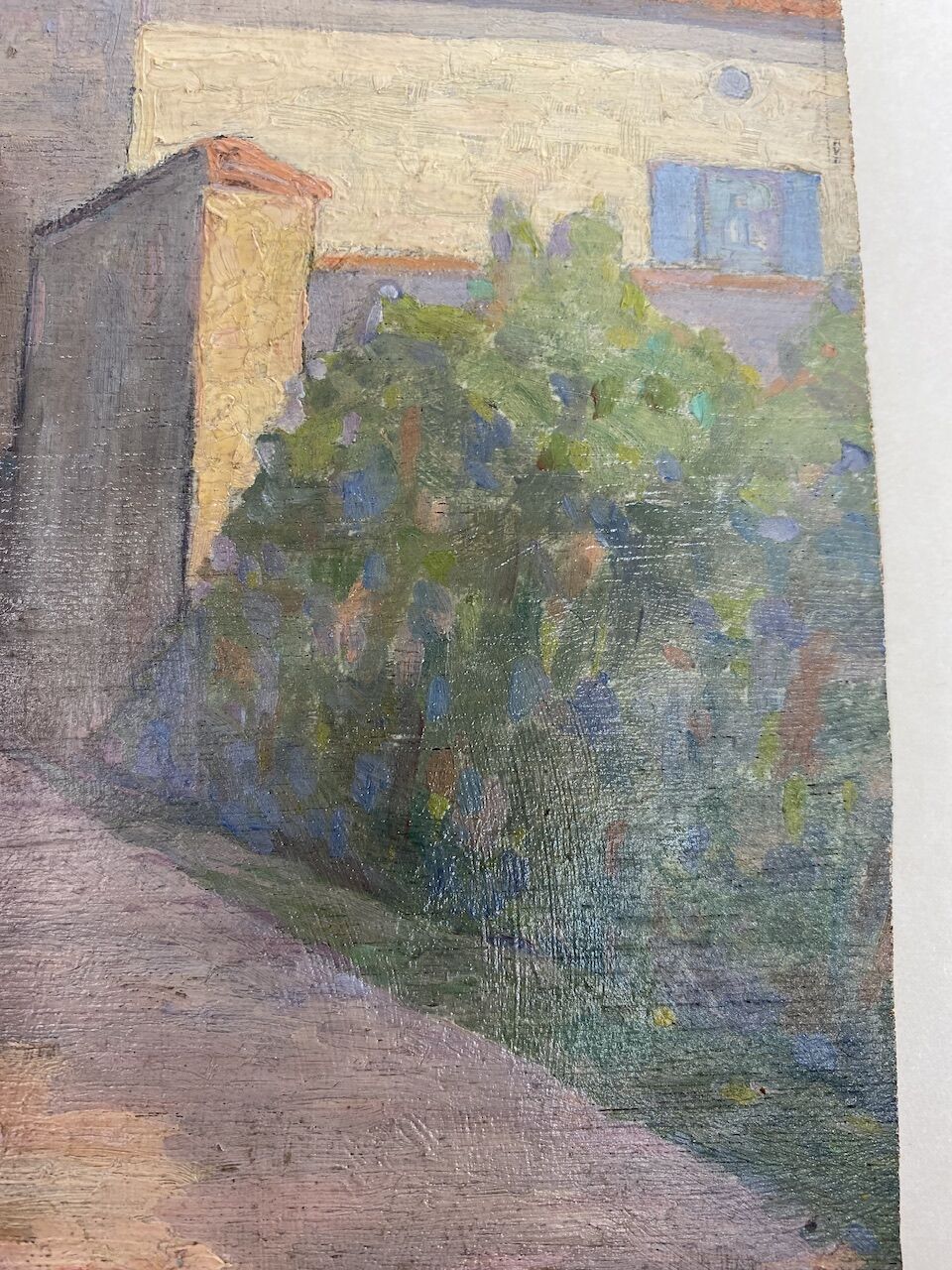 Painting landscape stamp of the artist's studio circa 1940