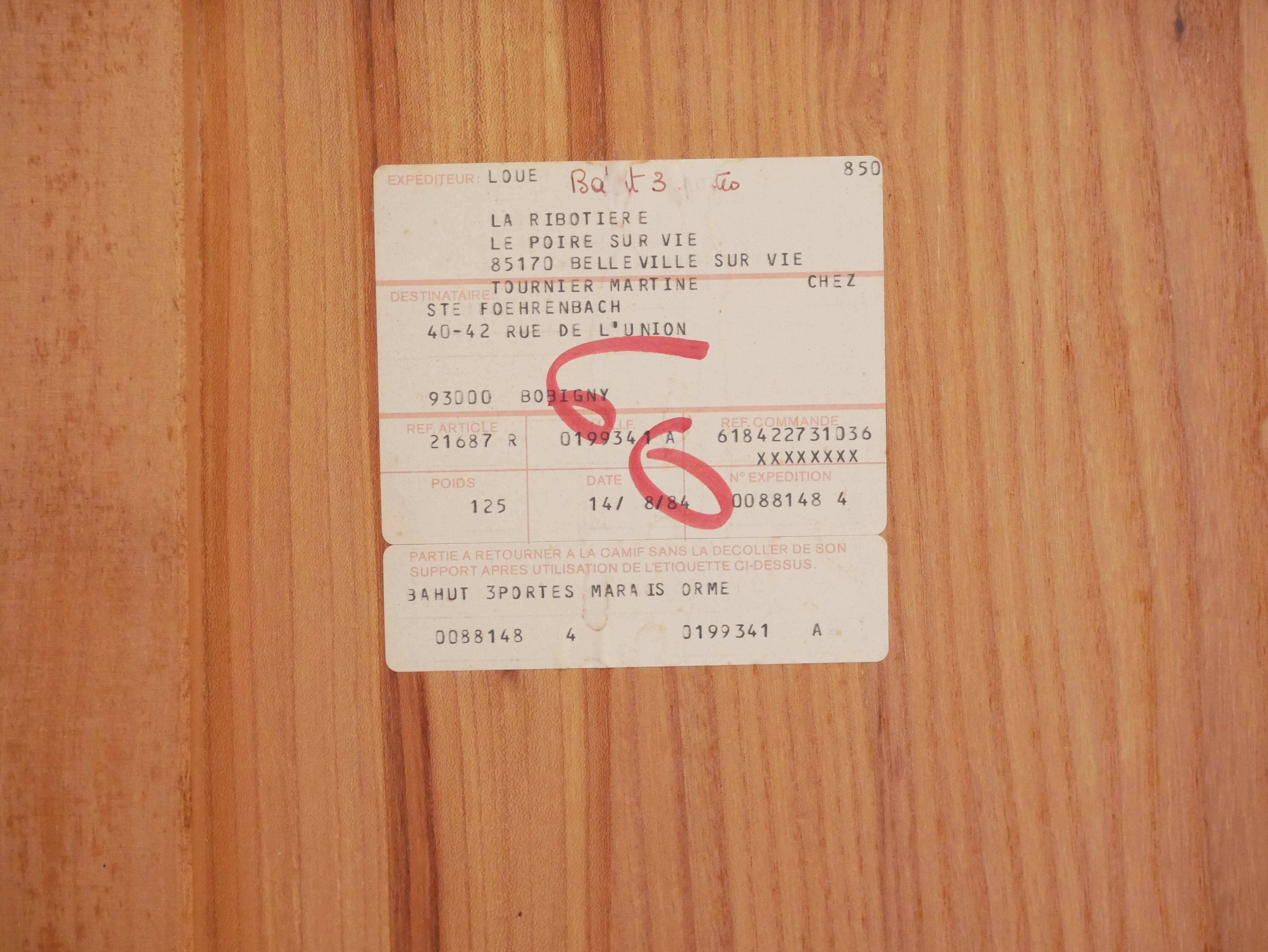 Vintage elm sideboard by Maison Regain editions