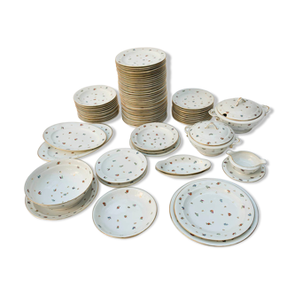 Service porcelaine assiettes et plats 74 pièces Limoges