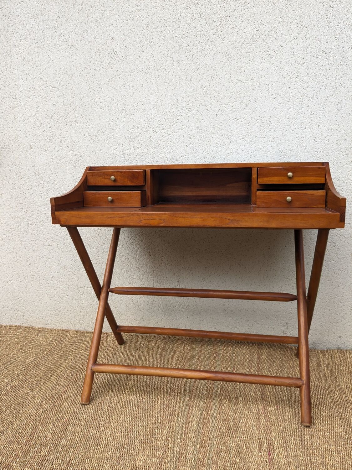 Bureau style colonial en teck massif