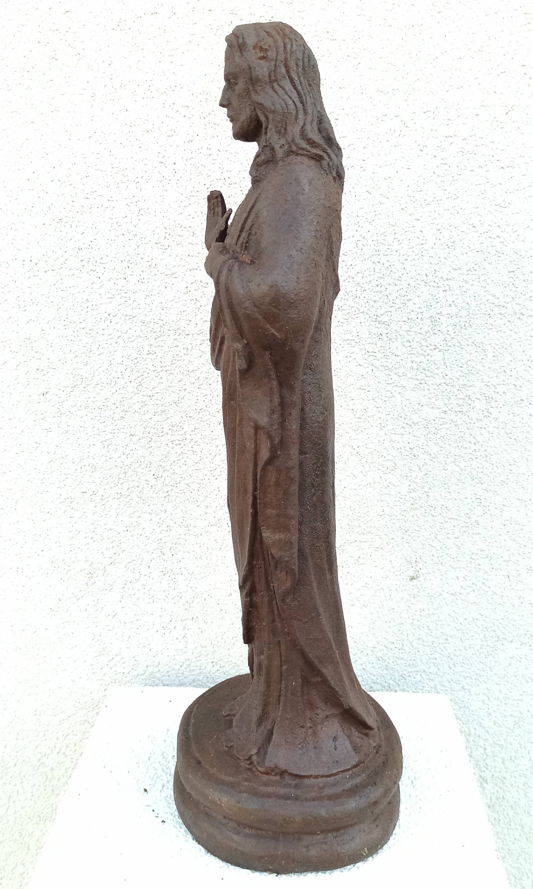 Cast iron Jesus statue