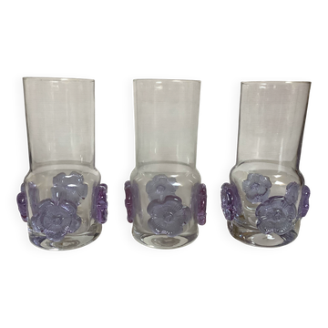 Trio de vases czech sklo union Crystal glass
