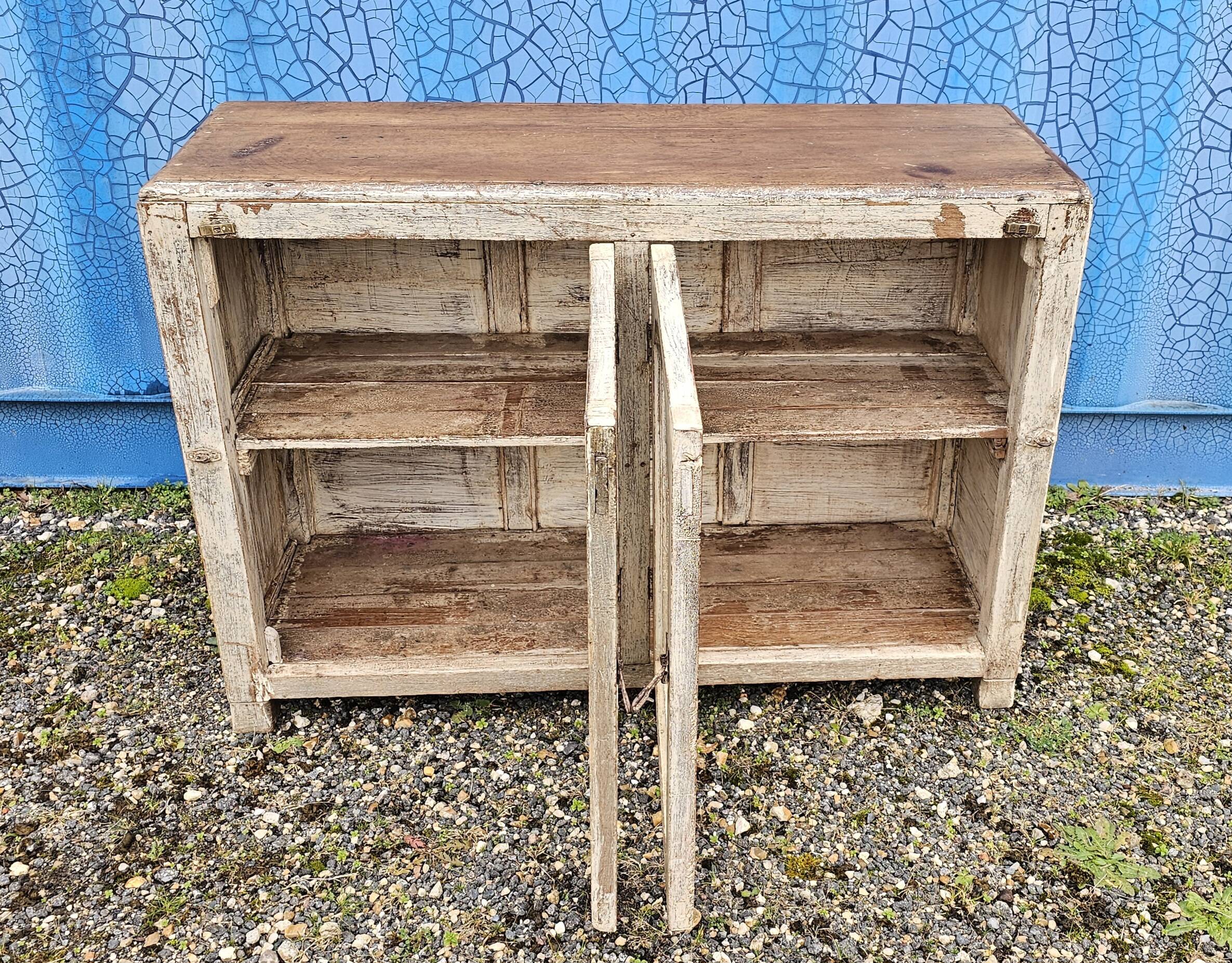 Vintage glass-fronted teak sideboard