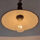 Industrial Green Enamel Military Pendant Lamp with Cast Aluminium Top, 1960