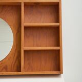 Round mirror with wooden frame, 1960s