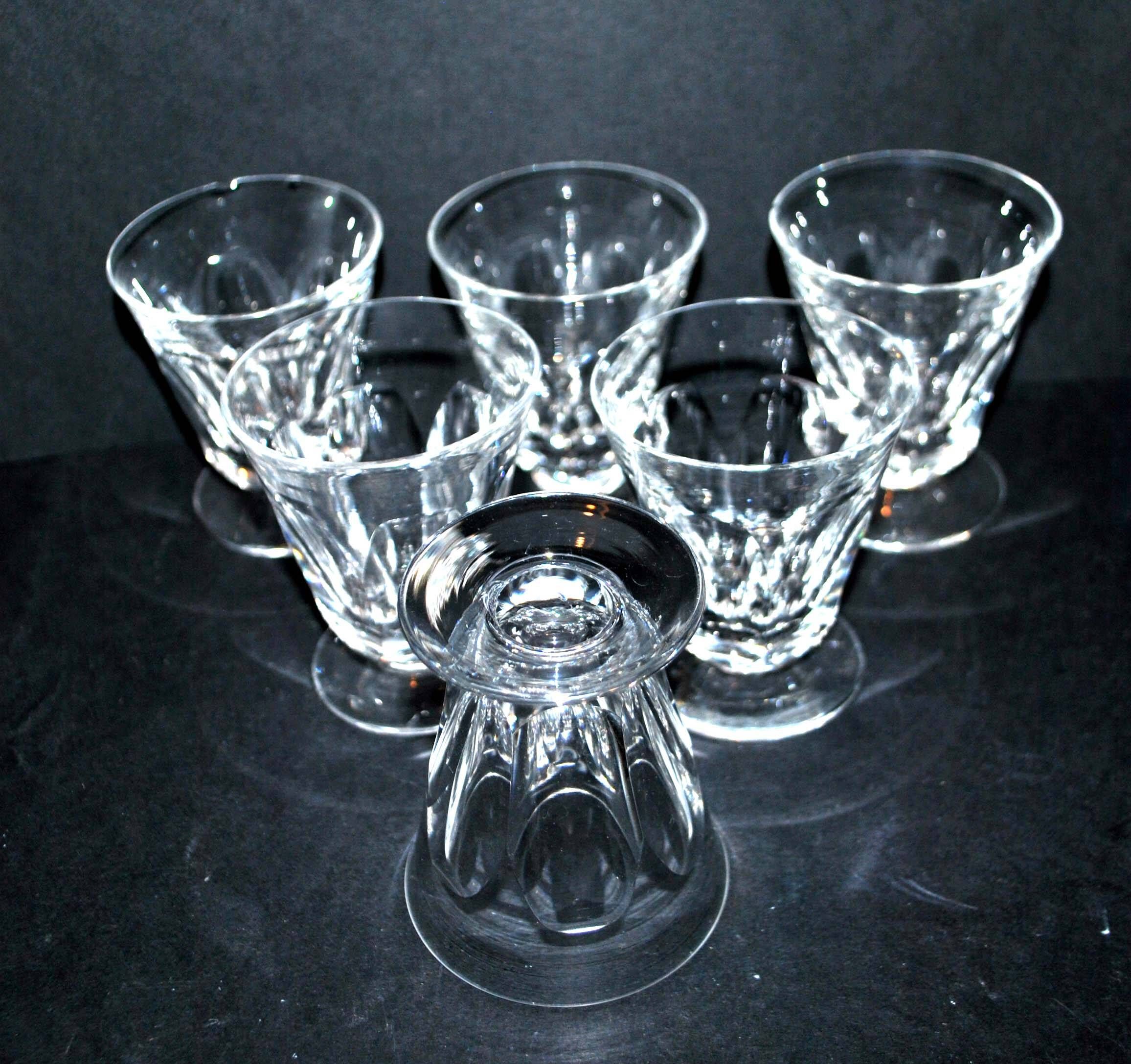 Lot 6 wine glasses cut crystal goblet with flat side Saint-Louis Béarn? Near Talleyrand 7.5