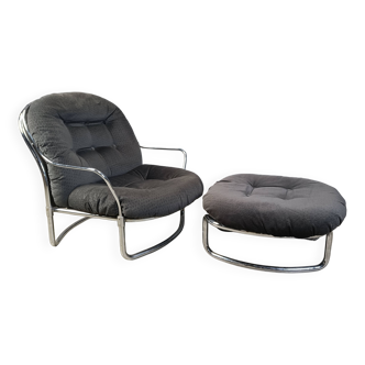 Model 915 Lounge Chair with stool by Carlo de Carli for Cinova, 1970s