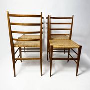 Set of 4 vintage Italian chairs in Superleggera style
