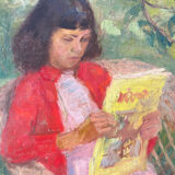 Portrait of a young girl signed Tallos