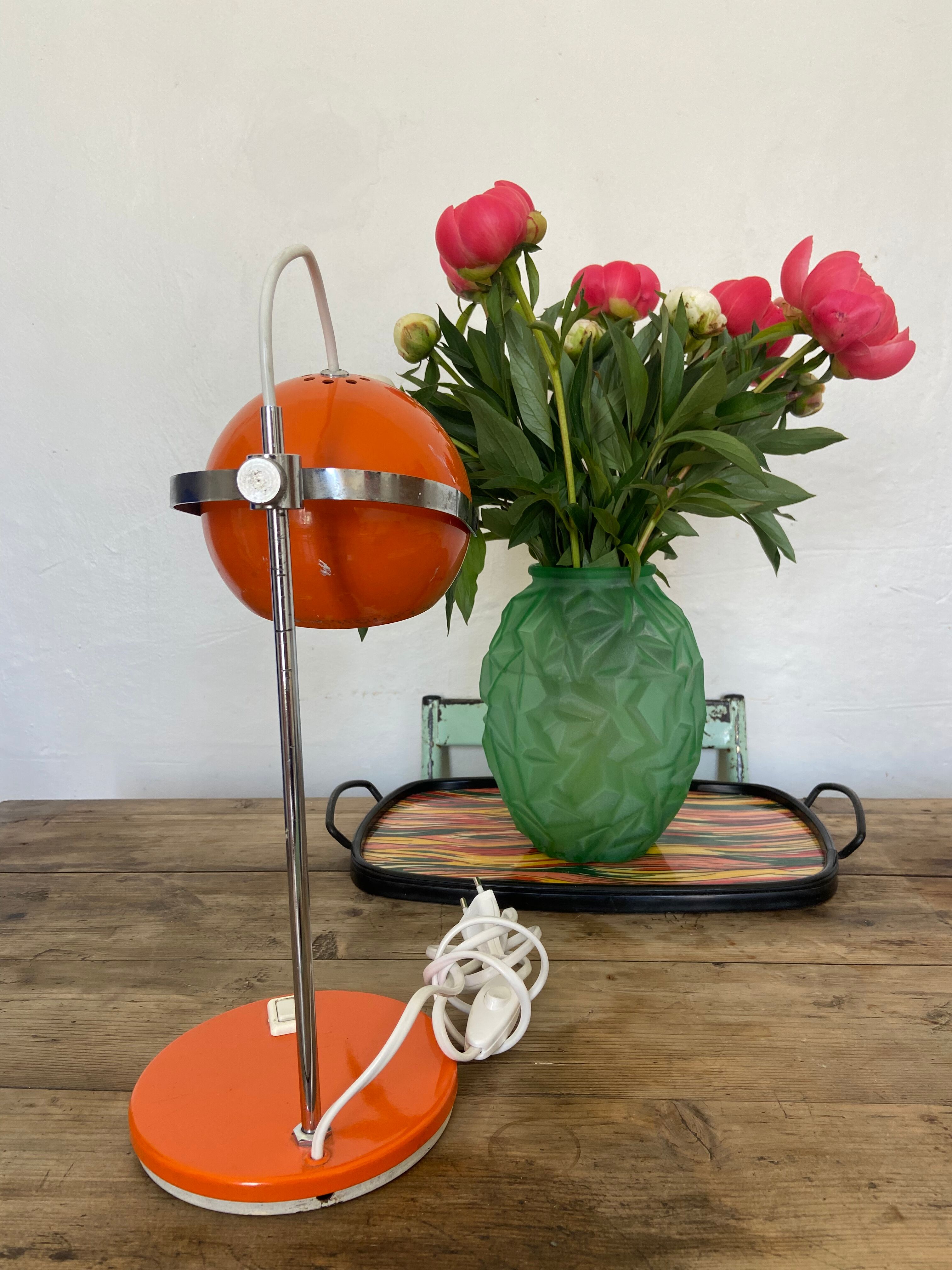 Lampe eyeball vintage orange