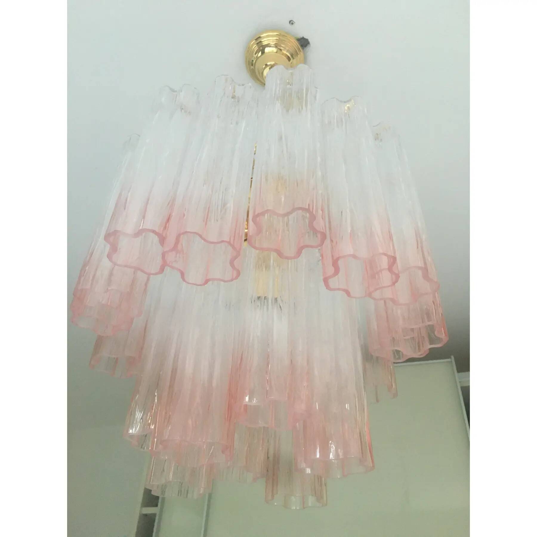 Venini-Style Murano Glass Tronchi Chandelier