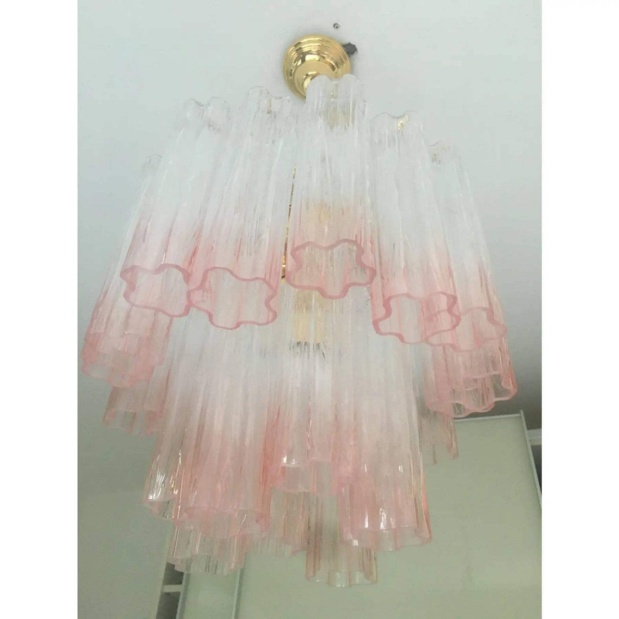 Venini-Style Murano Glass Tronchi Chandelier