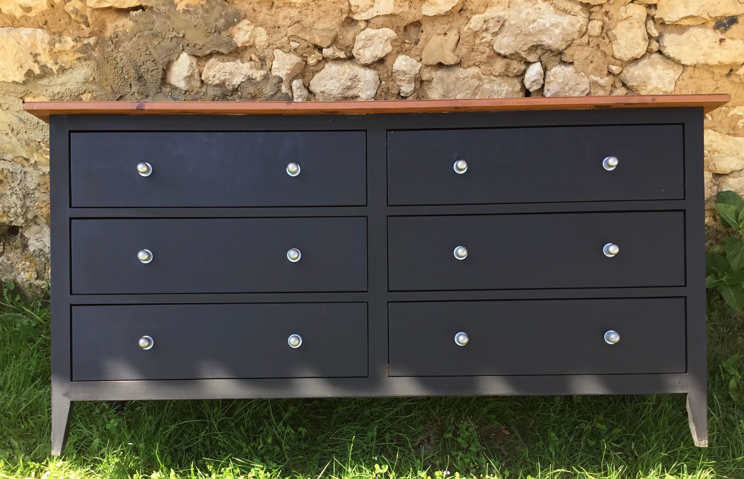 1980s fir chest of drawers