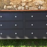 Commode en sapin des années 1980 relookée