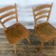 Series of 4 Scandinavian chairs or vintage wooden bistro